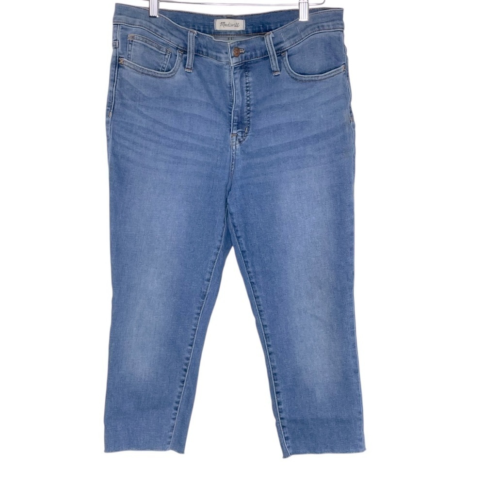 Madewell Blue Curvy Roadtripper Skinny Jeans Cropped Medium Wash 31P # MD687
